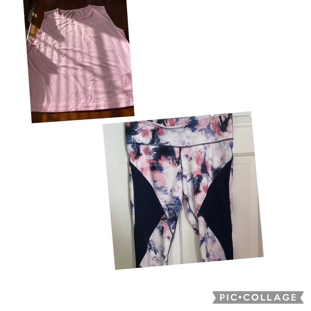 Yoga top and pants - Gap yoga pants - L.  Puma top - M.